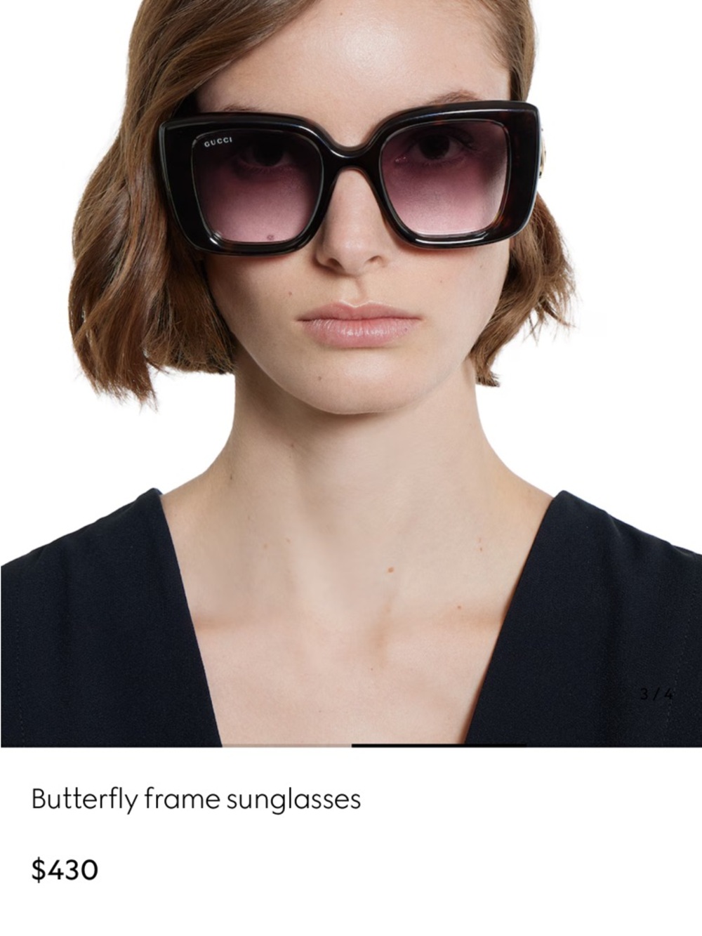 NEW GUCCI Butterfly Frame Sunglasses - Picture 7 of 7
